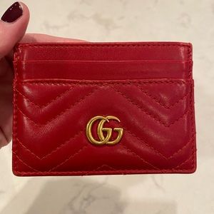 Gucci Marmont Card Case - Red